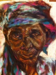 Soulful woman with scarf