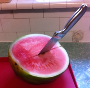 watermelon and knife