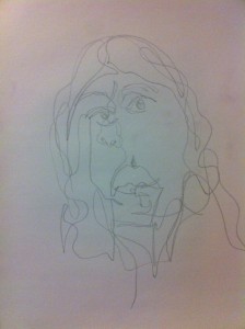 Blind Contour with hair down Blind Contour with hair down
