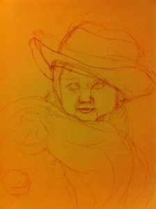 Tea Party preliminary sketch Tea Party preliminary sketch